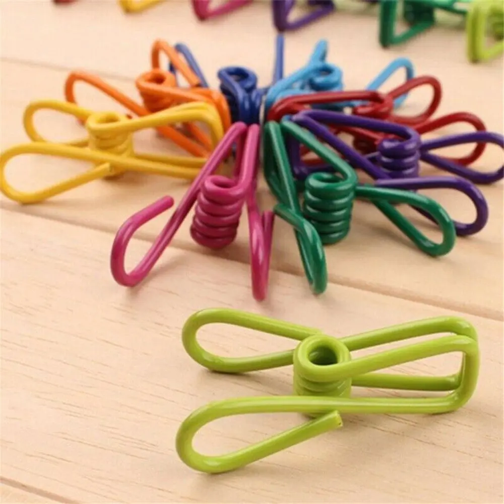 

1/5/10pcs Multipurpose Colorful Stainless Steel Clips Clothes Pins Pegs Socks Hanging Pegs Clips Hot Sale Household Clothespin