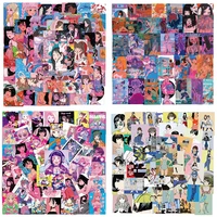 50pcs kawaii girl stickers for notebooks notepad stationery vintage anime sticker scrapbooking material aesthetic craft supplies