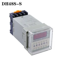time relay dh48s s digital timer delay relay 0 1s 99h hours digital timer relay 12v 24v 110v 220v with socket base included