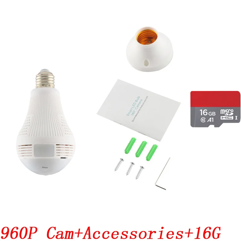 INQMEGA 960P Беспроводная панорамная лампа wifi домашняя камера безопасности CCTV рыбий глаз 360 градусов камера wifi Сеть удаленный монитор - Цвет: option 5