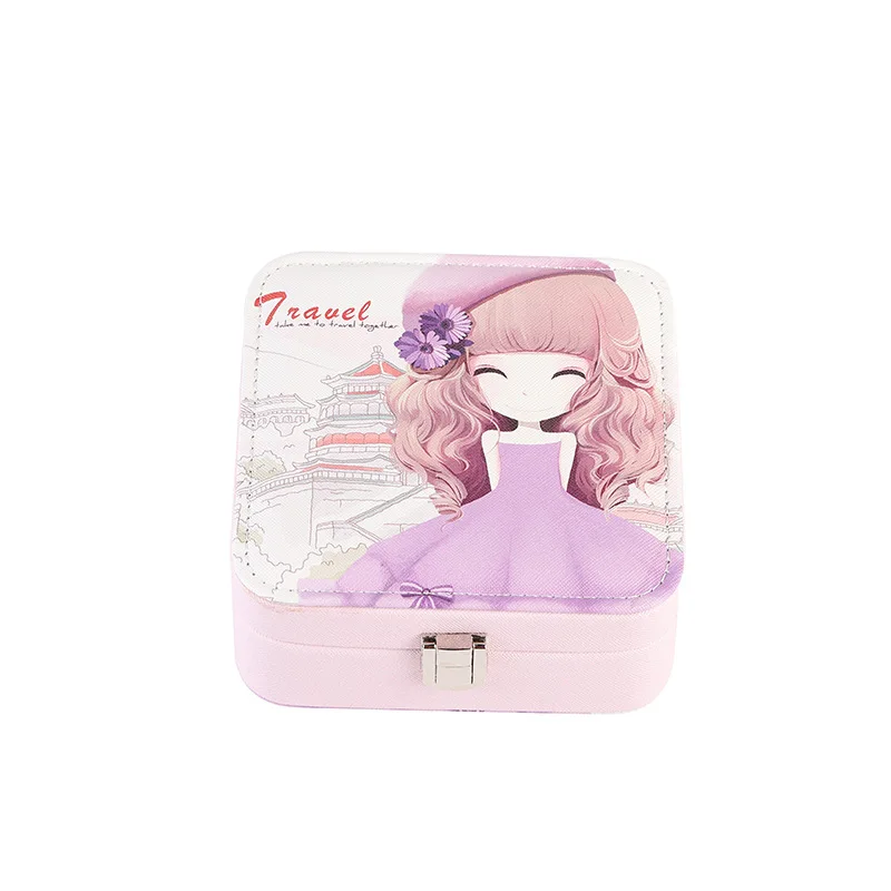 Уличная дорожная простая портативная шкатулка для драгоценностей с зеркалом