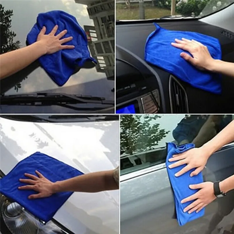 

10pcs 25*25cm Thick Plush Soft Absorbent Washing Cloth Car Care Wax Polishing Detailing Towel Microfiber Car Cleaning Towels