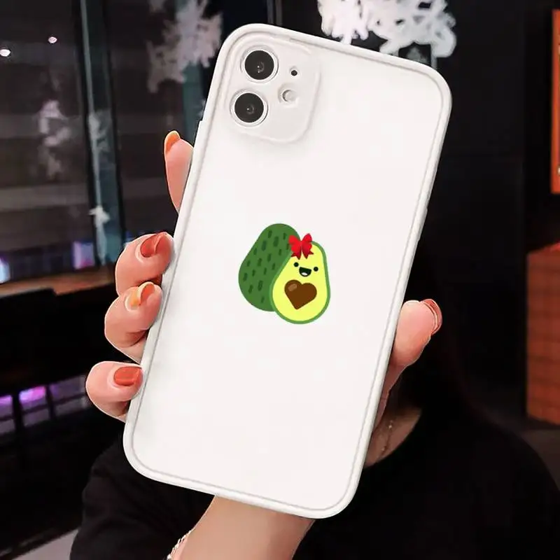 

avocado Phone Case Clear matte transparent For white iPhone 7 8 x xs xr 11 12 pro plus max mini Funda