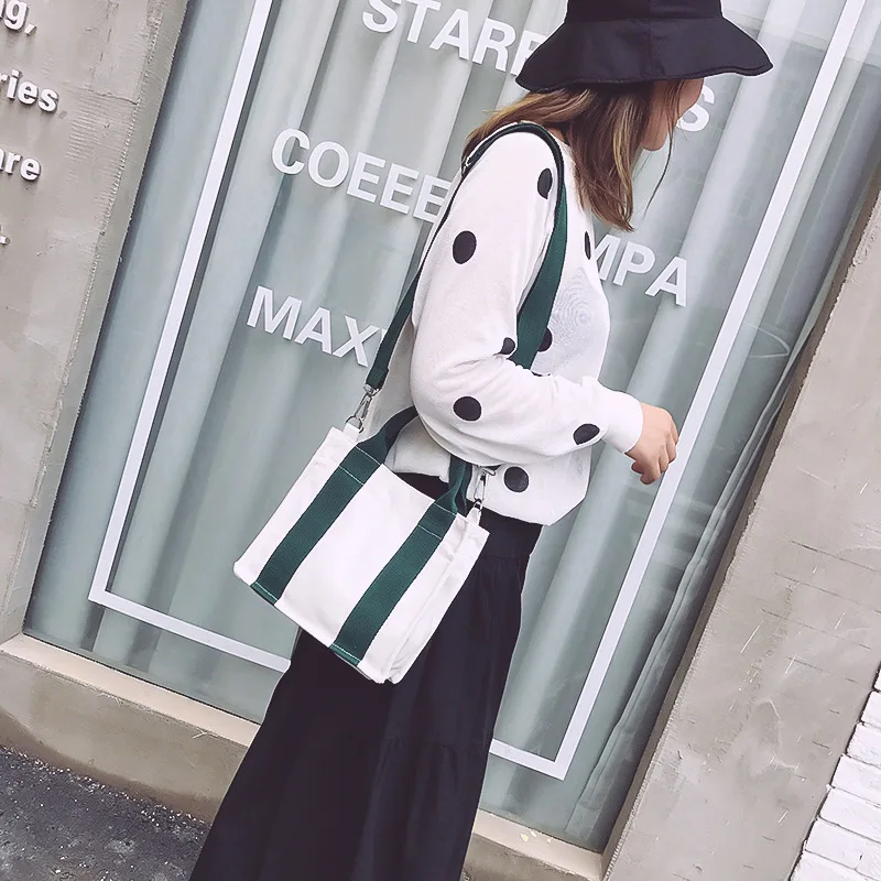 2019 новая Холщовая Сумка Женская Корейская широкополосная контрастная сумка