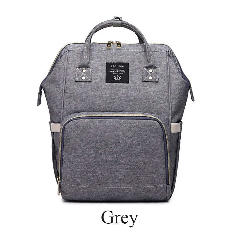 Deep Grey LEQUEEN модная сумка для подгузников для мам, Большая вместительная Детская сумка, дорожный рюкзак для кормления, сумка для ухода за ребенком, ручная сумка для подгузников - Цвет: Deep Grey