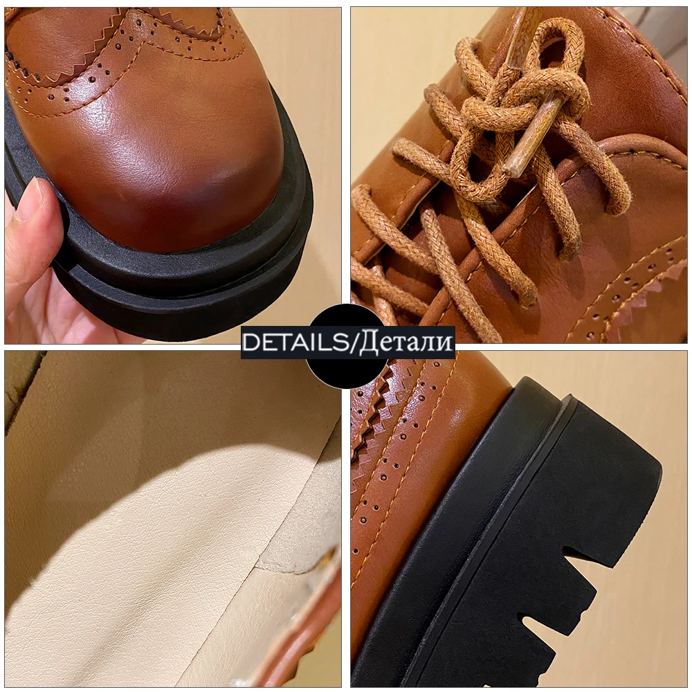 

WETKISS Spring Autumn Fashion New Women Platform Shoes Casual Shoes Woman Flats Lace Up Oxford Shoes For Women Shoes