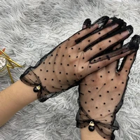 4 styles reticular dot thin lace mesh gauze transparent short gloves vintage elegant women wedding party silk hand decoration