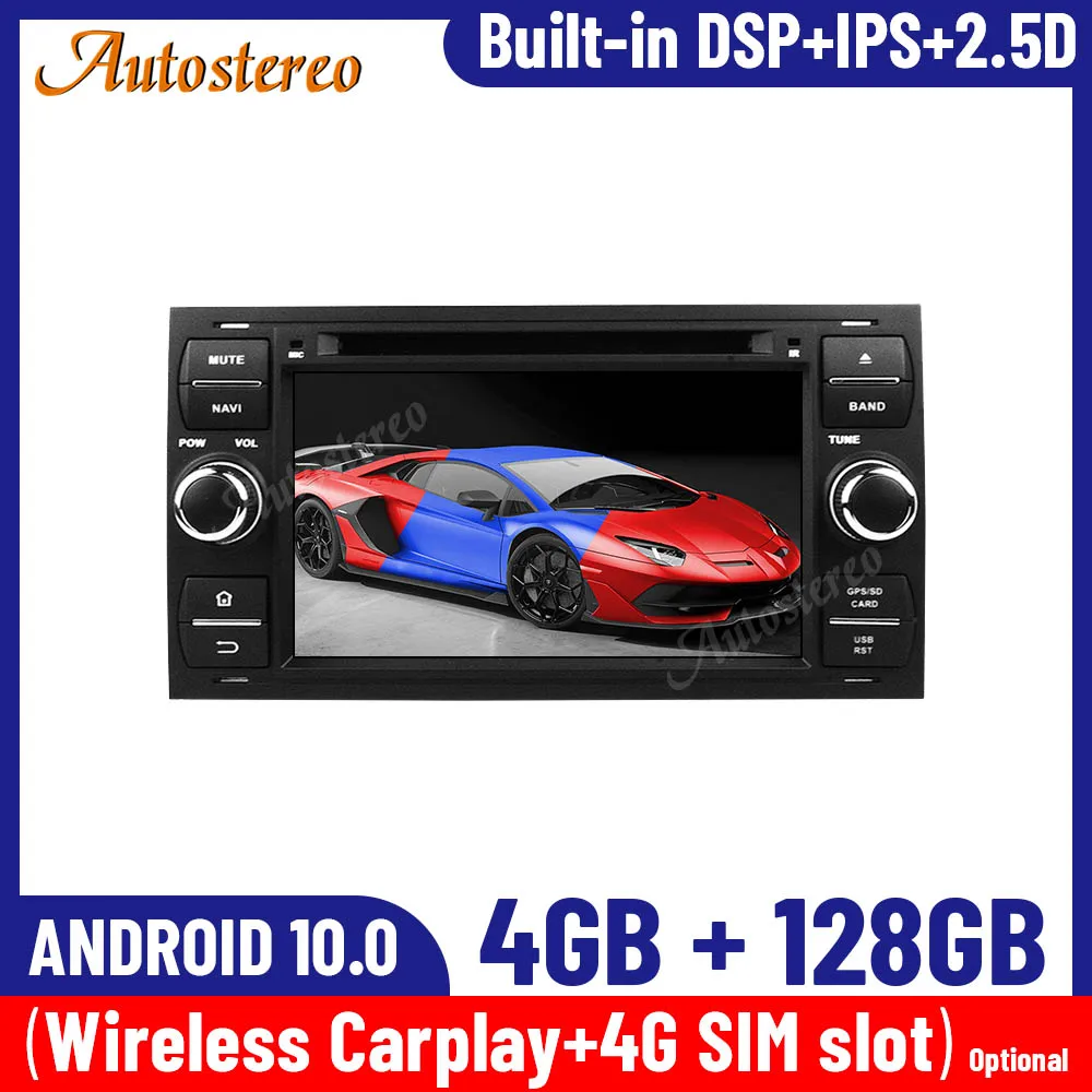 

Android 10.0 4+128GB Carplay For Ford 2006 Black Car GPS Navigation Multimedia Auto Radio Video Player Tape Recorder Head Unit