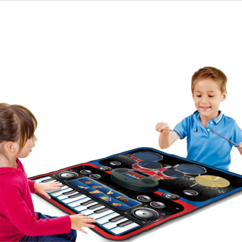 2 in 1 Children's Electric Dance Mat Home Multifunctional Jazz Drum Piano Music Game Blanket | Электроника