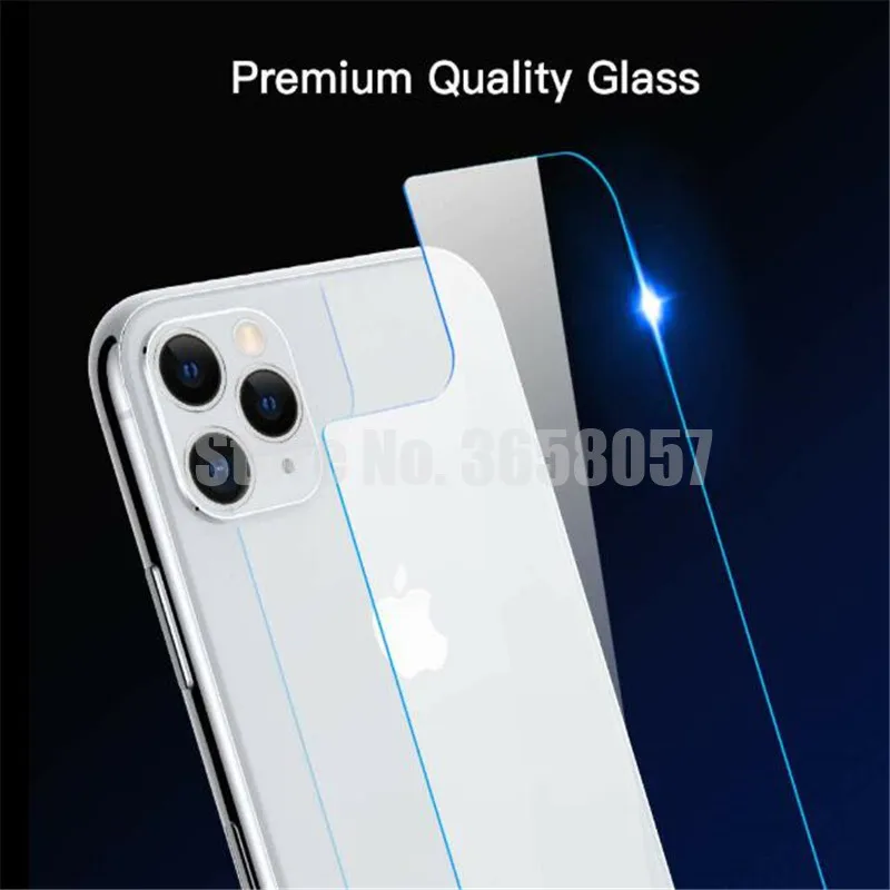 500 шт./лот Премиум Закаленное стекло для задней панели iPhone 11 11Pro 7 8 8Plus XS Max XR