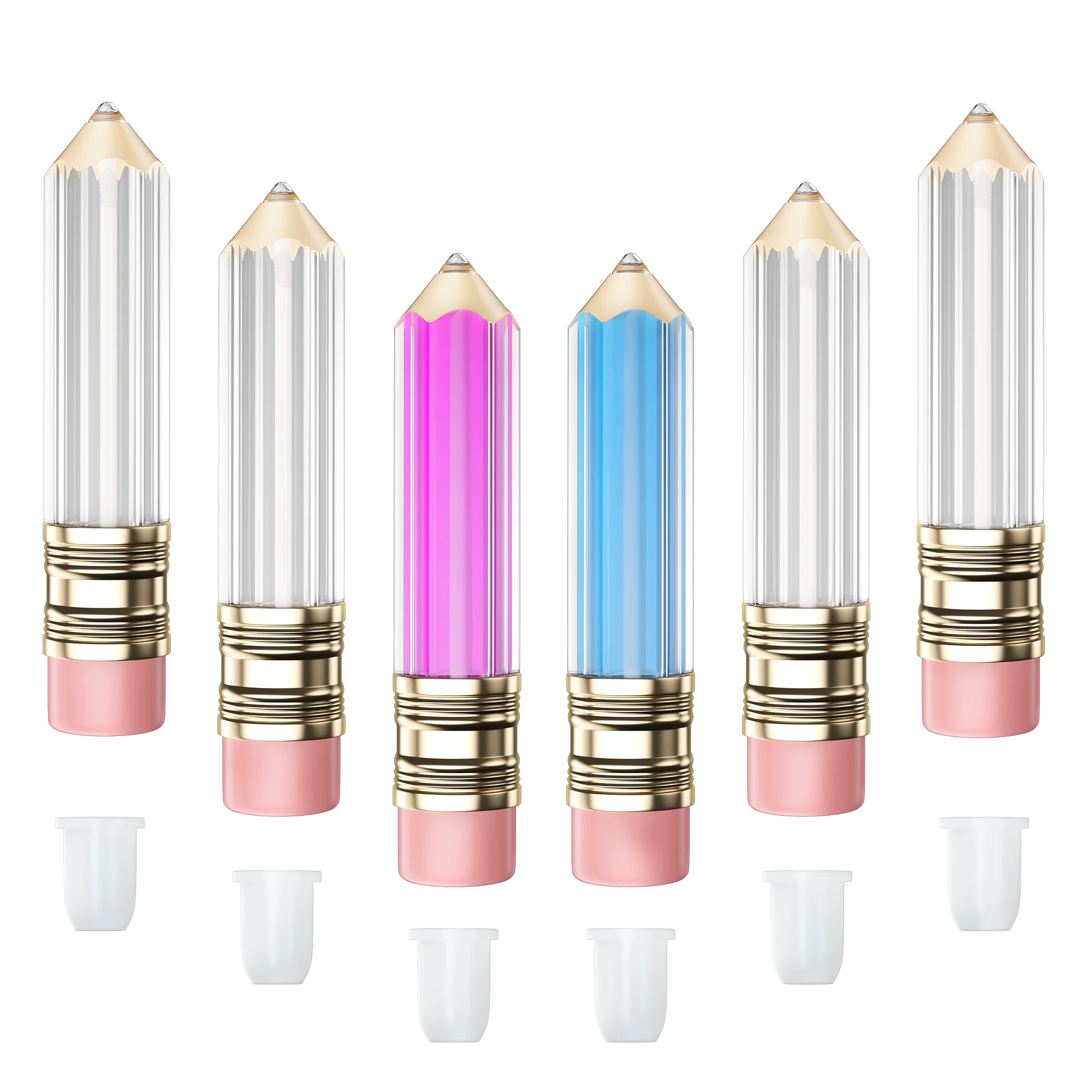 5 штук 5 мл пустой тюбик для губ, прозрачные тюбики для бальзама в виде карандаша, перезаправляемые бутылки для помады упаковка для блеска для губ.