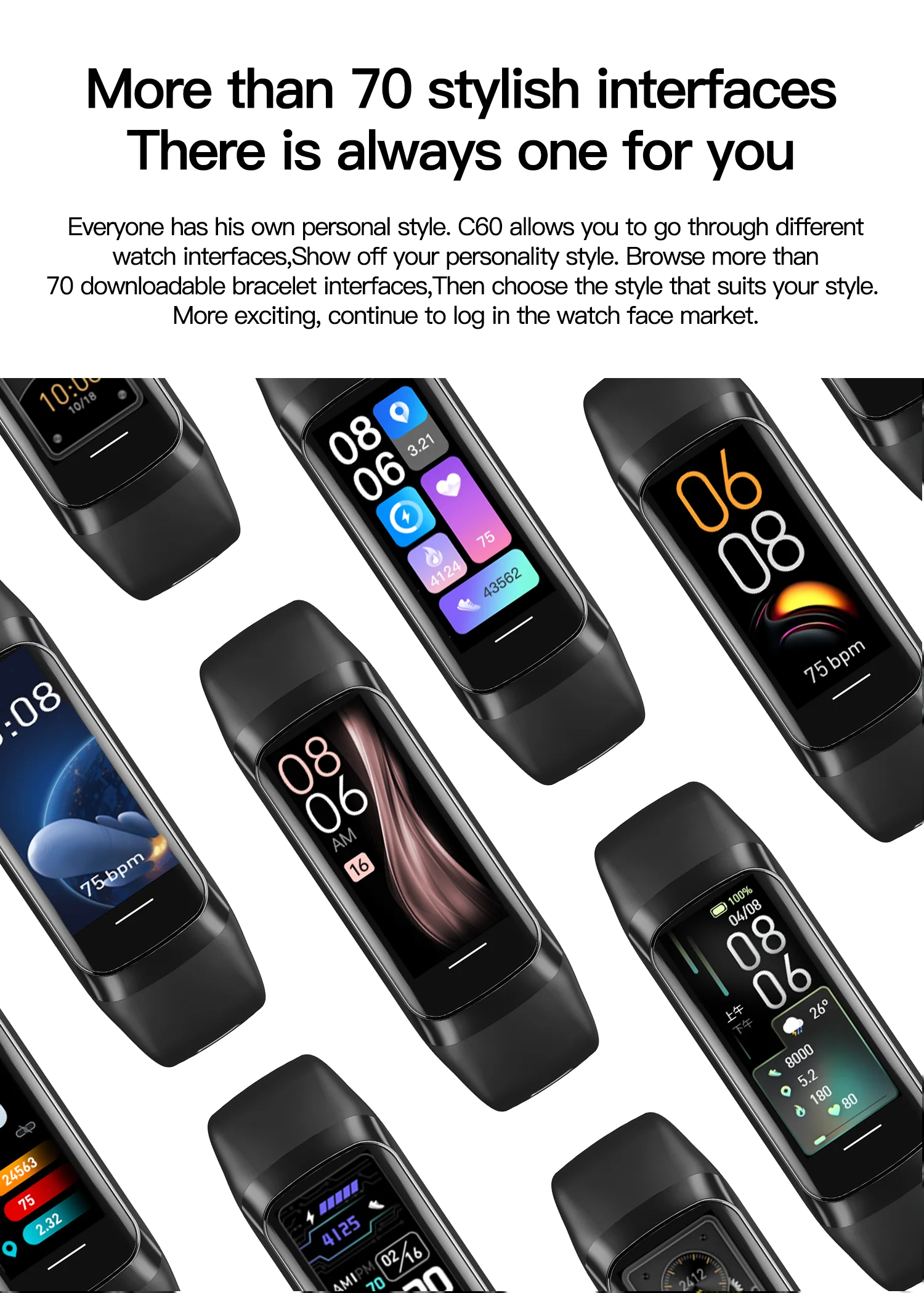 Vwar Fit смарт-браслет AMOLED экран тела термометр спортивный 5 пульсометр