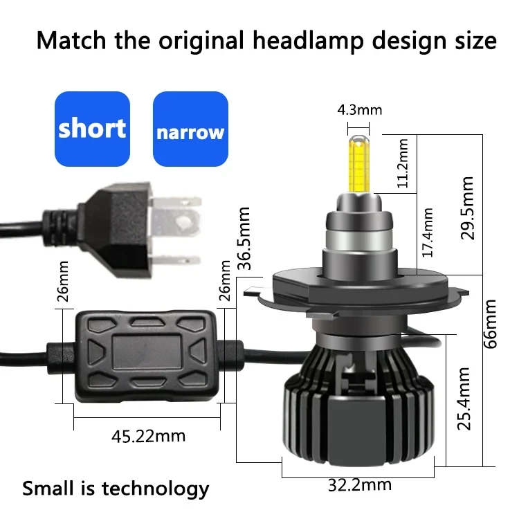 

2pcs 8 Sides CSP H1 H4 H7 Car Headlight 15000LM 100W H3 H11 9005 HB3 9006 HB4 360 Degree LED Car Light Lamp Bulbs Auto Fog Light