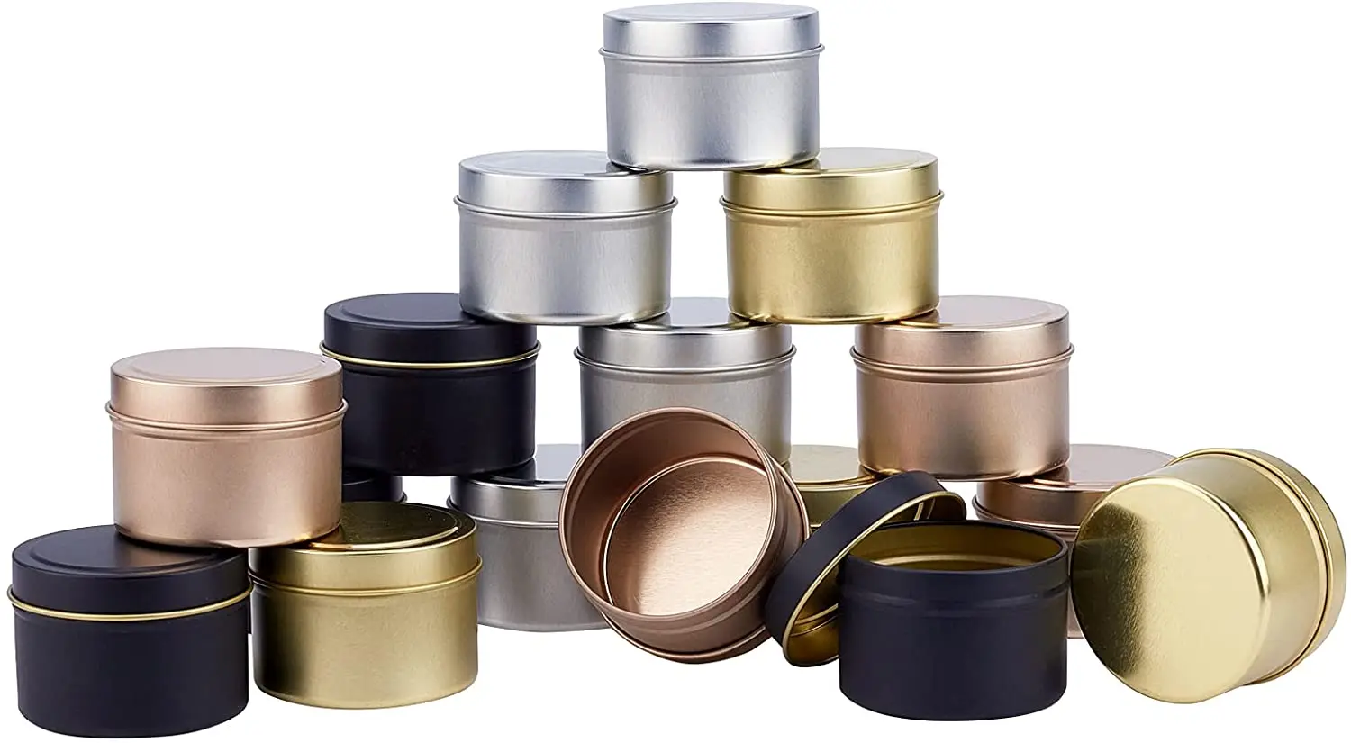 

16 Pcs Candle Tin with Lid, Candle Containers, Mixed Color Candle Jars for DIY Candle Making