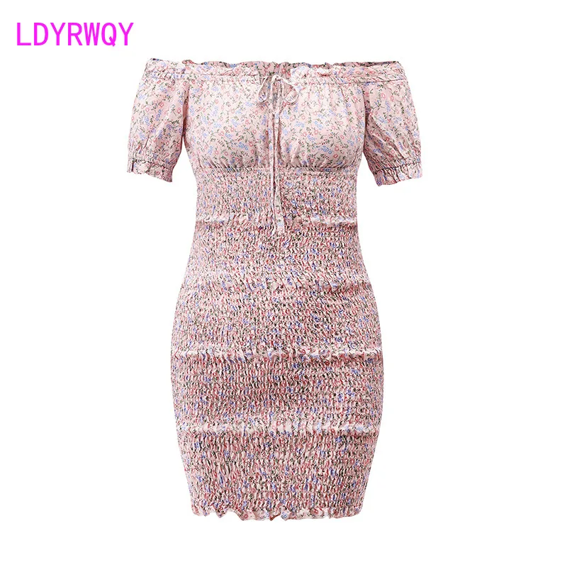 

One line collar off shoulder with waist and buttocks closed dress Office Lady Zippers Knee-Length