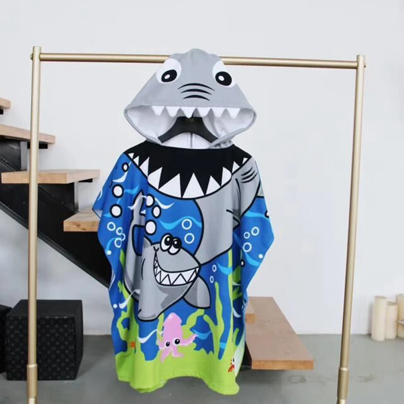 Пончо с капюшоном для детей купания младенцев пончо из микрофибры единорогами