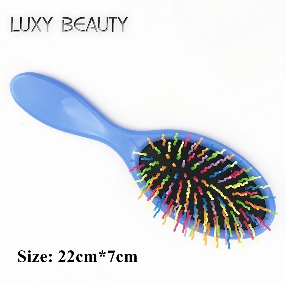 Brush F Blue Профессиональная расческа-Щетка массажная Антистатическая темно-коричневая расческа для наращивания волос/Расческа для ухода за париком - Цвет: Brush F Blue