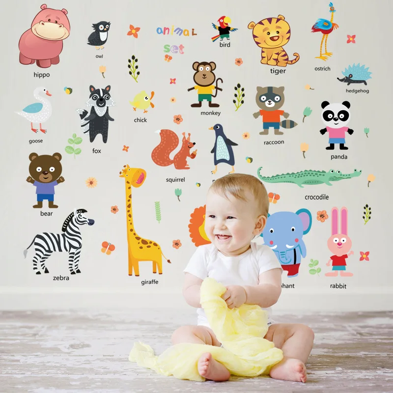 

Cartoon Animals Paste Children's Gifts Wall Stickers Cabinets Refrigerators Paste Murals Wholesale Room Decoration Teenager
