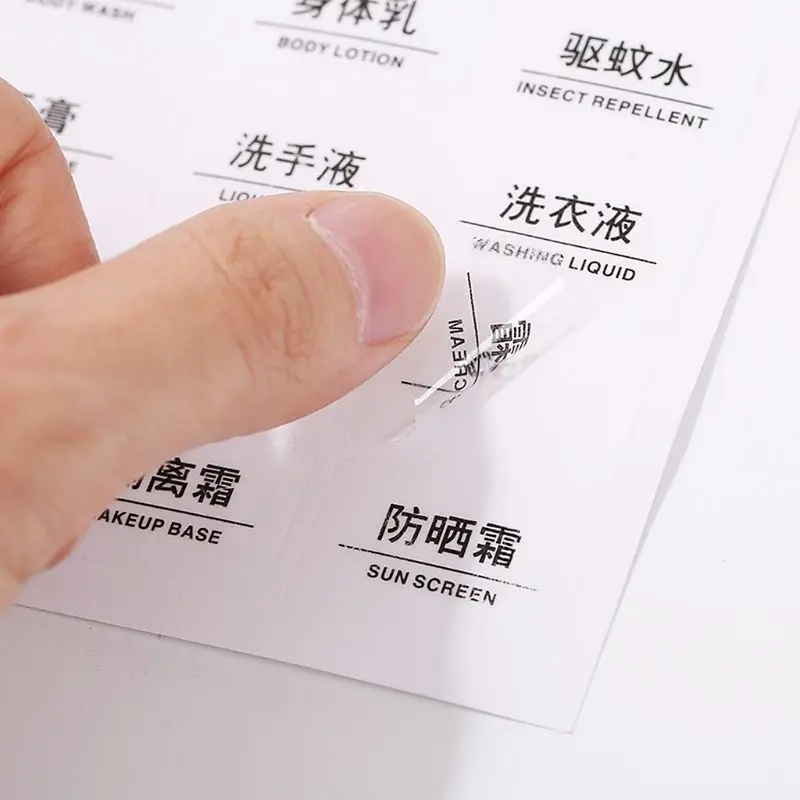 10 листов прозрачные водонепроницаемые бумажные клейкие этикетки наклейки для