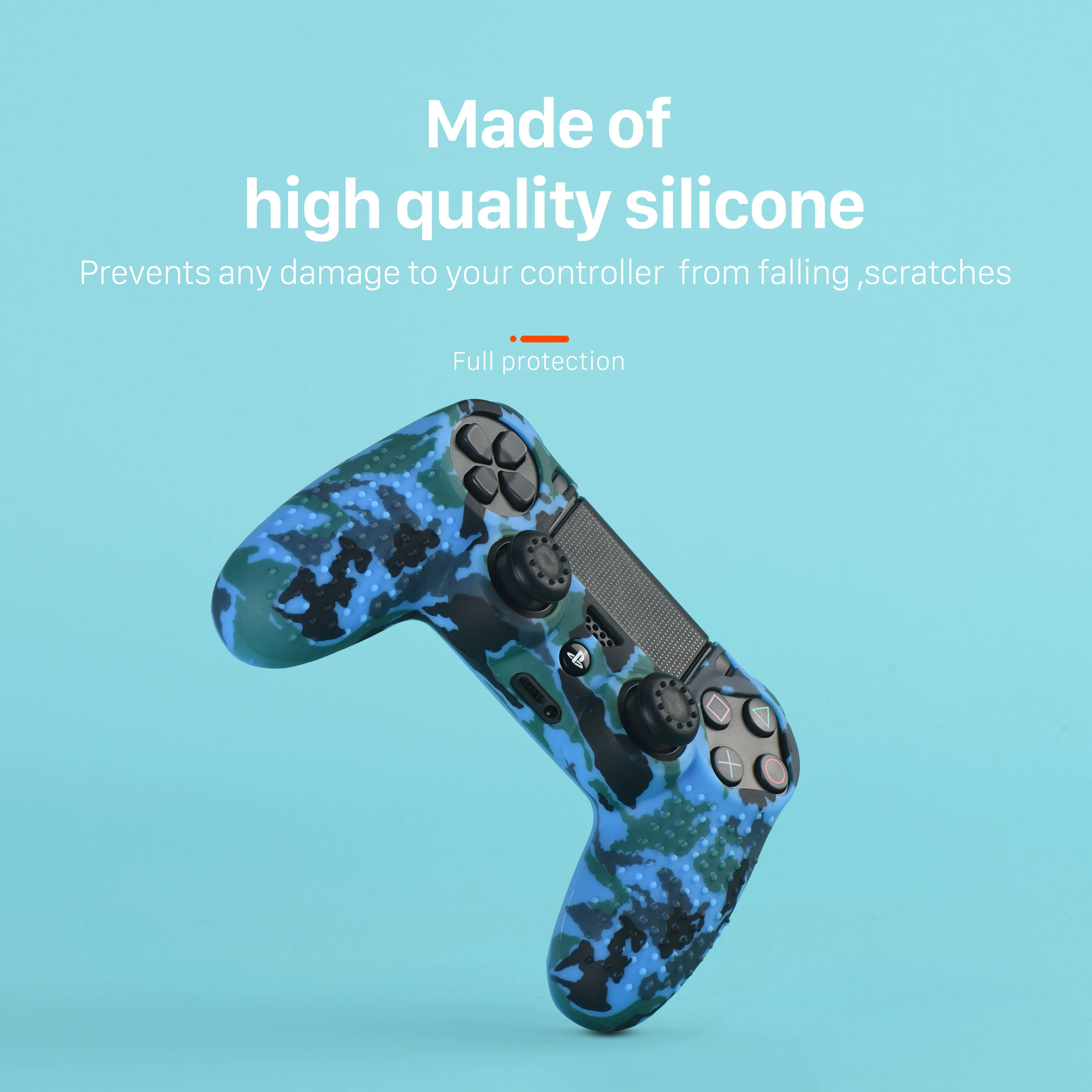 Чехол для PS4/SLIM /pro Камуфляжный нескользящий Силиконовый чехол с заклепками