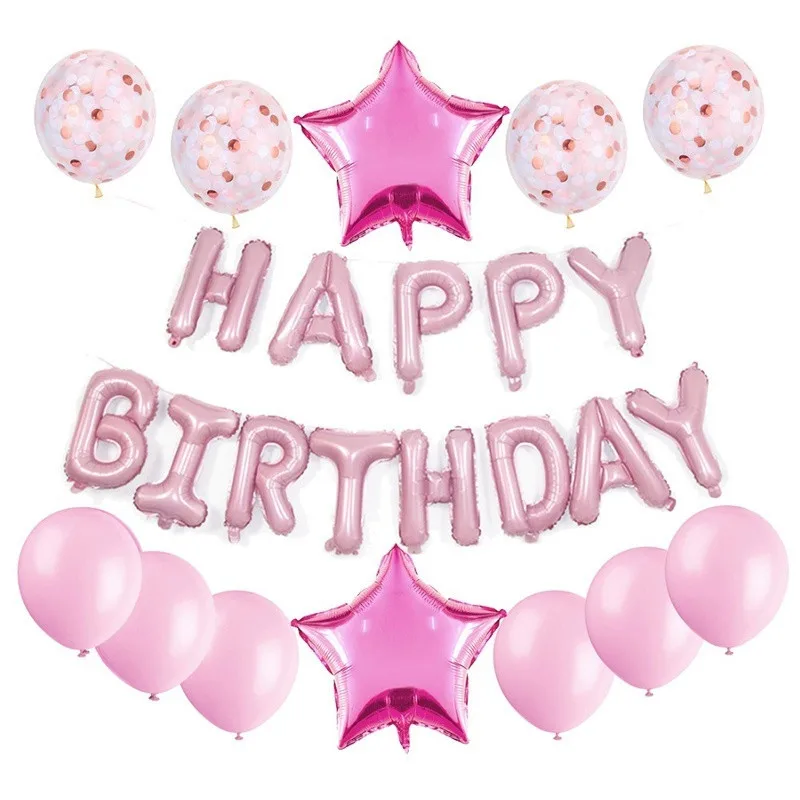 Шары воздушные из латексной фольги с надписью Happy Birthday | Дом и сад