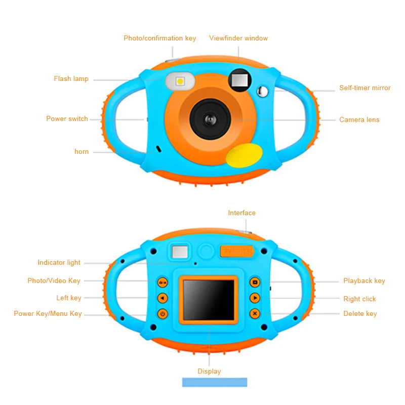 

Kids Digital Camera Anti-Drop Children Video Camcorder Playback TV Output VH99