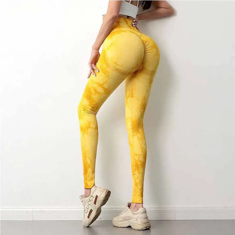 

Tie Dye High Waist Yoga Pants Women Sexy Sports Leggings Fitness Solid Athletic Long Tights Gym Running Trousers Sport Pants