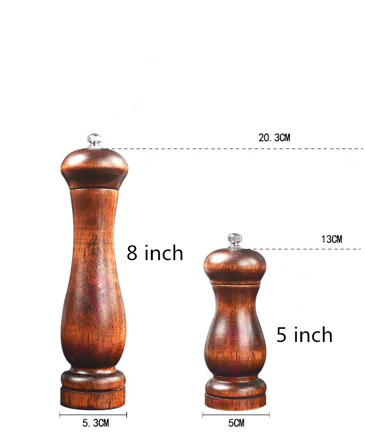 1 шт. классический деревянный дубовый соли специй перца валковая мельница для