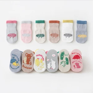 0 to 3Yrs Cotton Childrens Anti-slip Boat Socks For baby Boys Girl Floor socks Spring Summer Kid Sock With Rubber