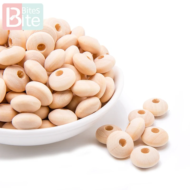 

Bite Bites Wood Beads Baby Teether Pacifier Chain BPA Free DIY Nursing Bracelets Gifts Wooden Blank Children'S Goods Teething