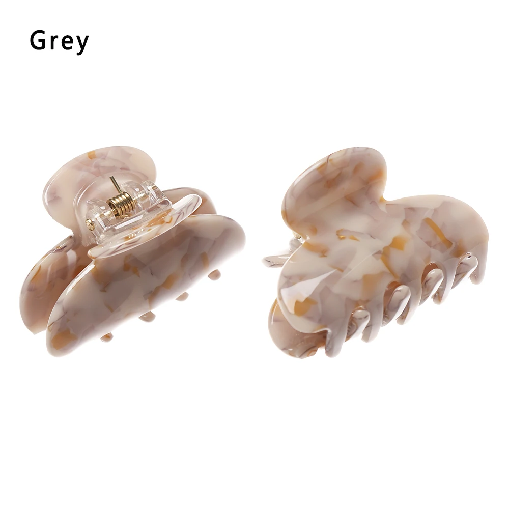 1PC grey Новинка, модные женские заколки для волос, акриловые шпильки для волос, одноцветные женские заколки для волос, крабы, Когти для волос, женские аксессуары для макияжа и мытья волос - Цвет: 1PC grey