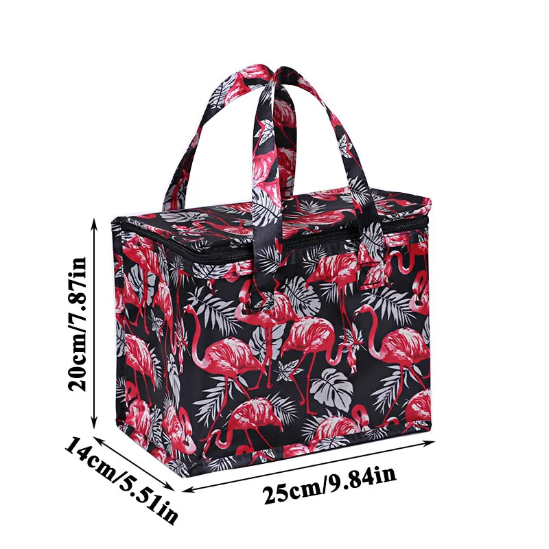 

Cute Flamingo Pattern Aluminum Foil Insulation Bag Ice Pack Picnic Bags Lunch Bag Food Case Solid Color Cooler Storage Bags