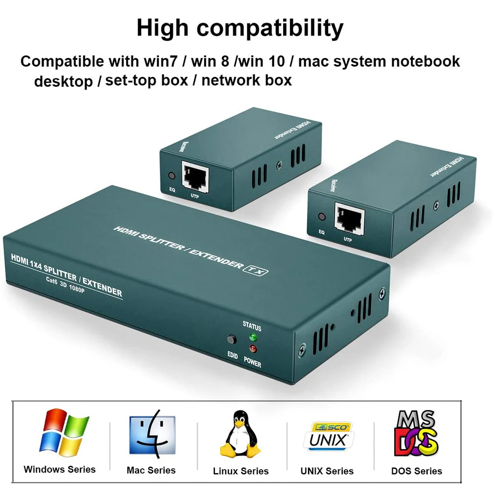 2022 лучший разветвитель 1x2 HDMI 60 м 1x4 UTP удлинитель Cat5e Cat6 1080P RJ45 передатчик приемник |