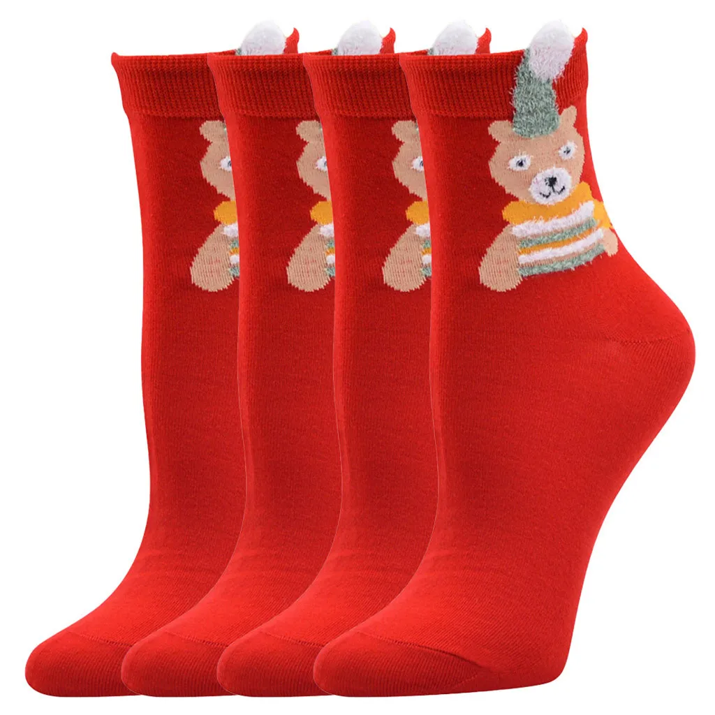 Повседневные деловые носки для работы 3D рождественские принт лося Санта-Клауса