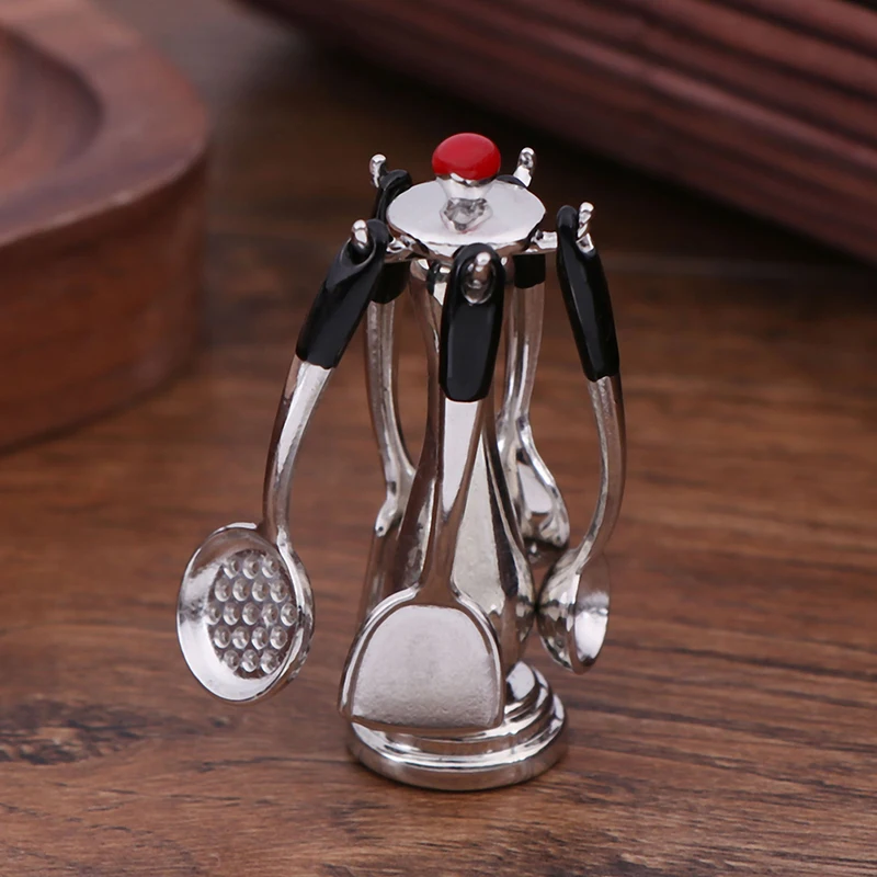 

6pcs/Set Miniature Mini Cookware Tools Holder Miniatures 1:12 Kitchen Dollhouse Toys DIY Dollhouse Accessories Kit