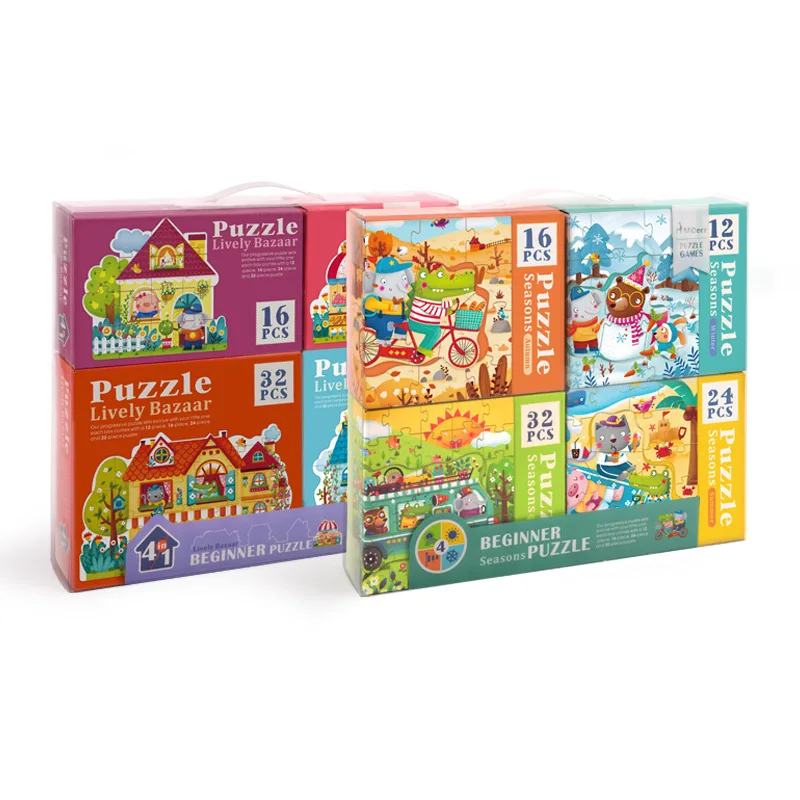 

Mideer Deer Children's Four-in-One Theme Puzzle Baby Intelligence Puzzles Toy