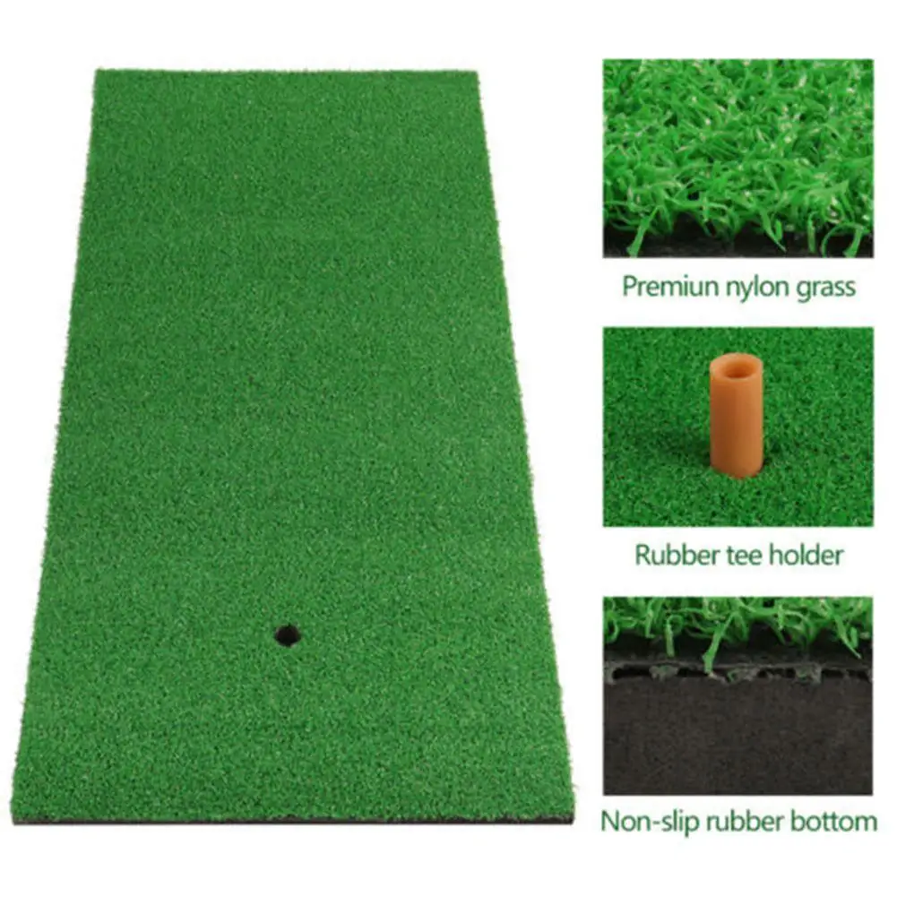 

Golf Practice Mat Residential Training Artificial Grass Golf Exercise Mat Practice Rubber Tee Holder Golf Train Mat Pad