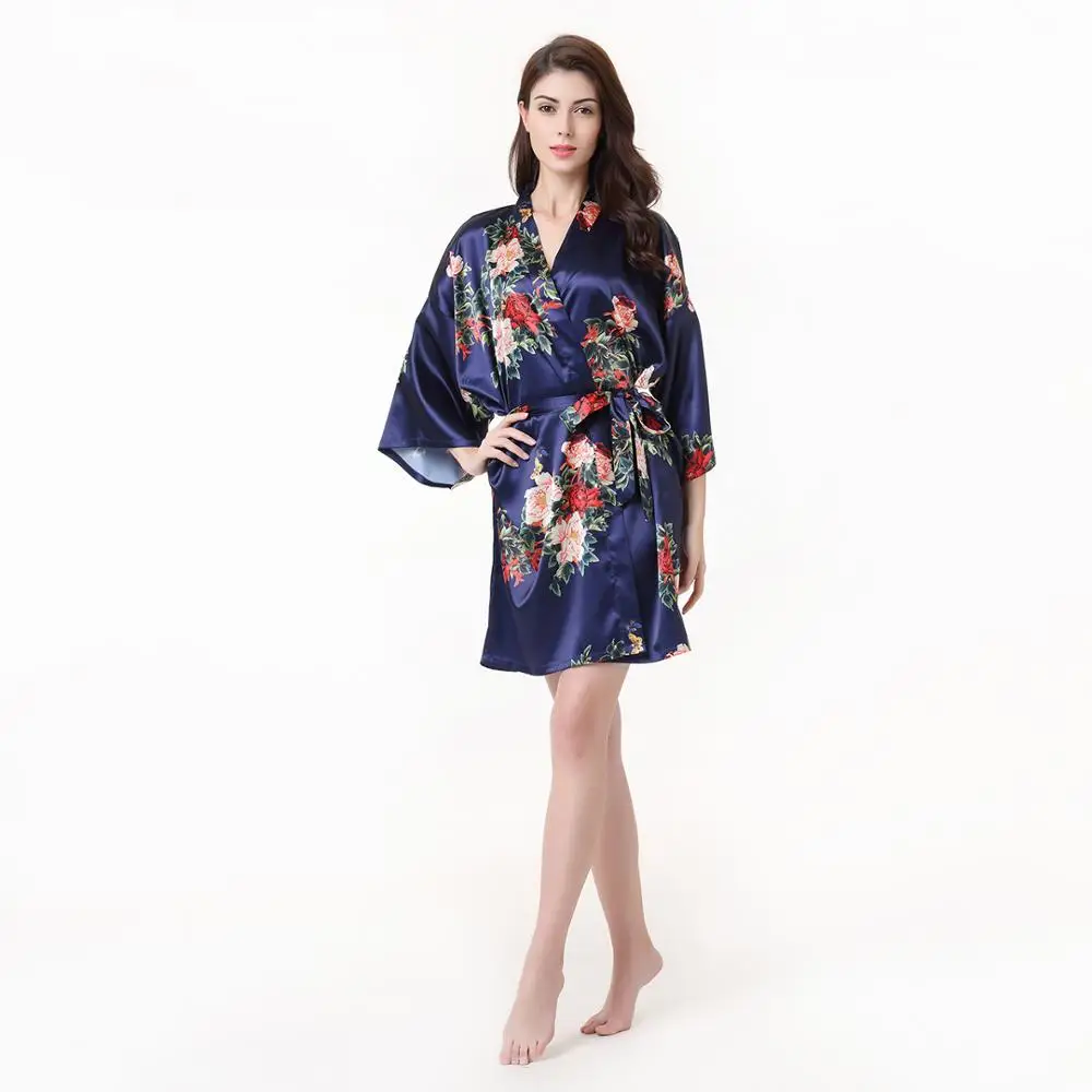 Цветочный халат атласный для подружки невесты свадебный женский A2110 | Женская