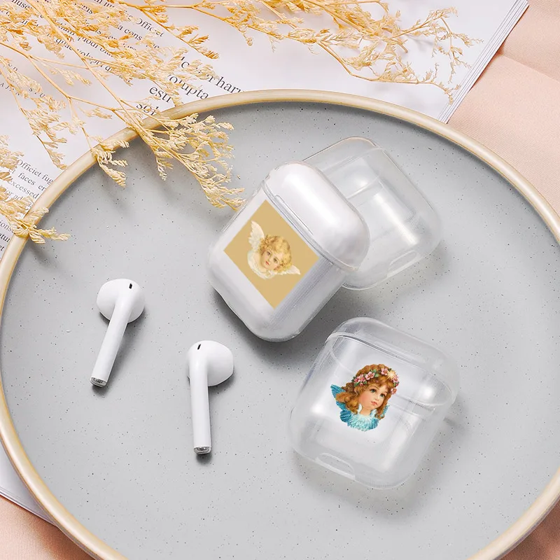 Мягкий милый Чехол Air Pods для Apple airpods, роскошные изображения, мультяшный ангел, Детские Airpods, чехол в Bluetooth, аксессуары для наушников