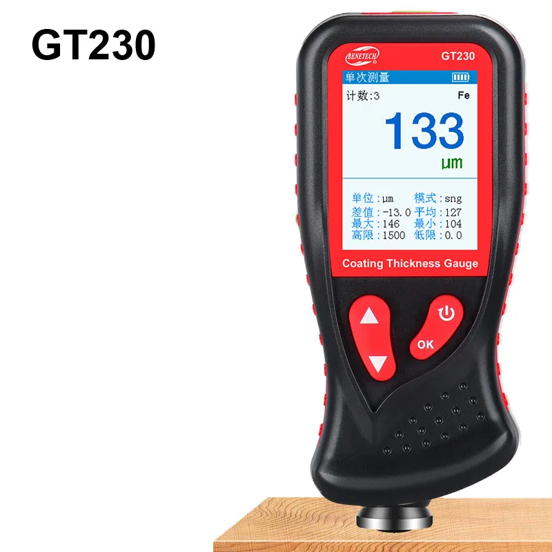 GT230 0-1300UM цифровая Подсветка ЖК-пленка толщиномер автомобильная краска тестер толщины покрытия толщиномер
