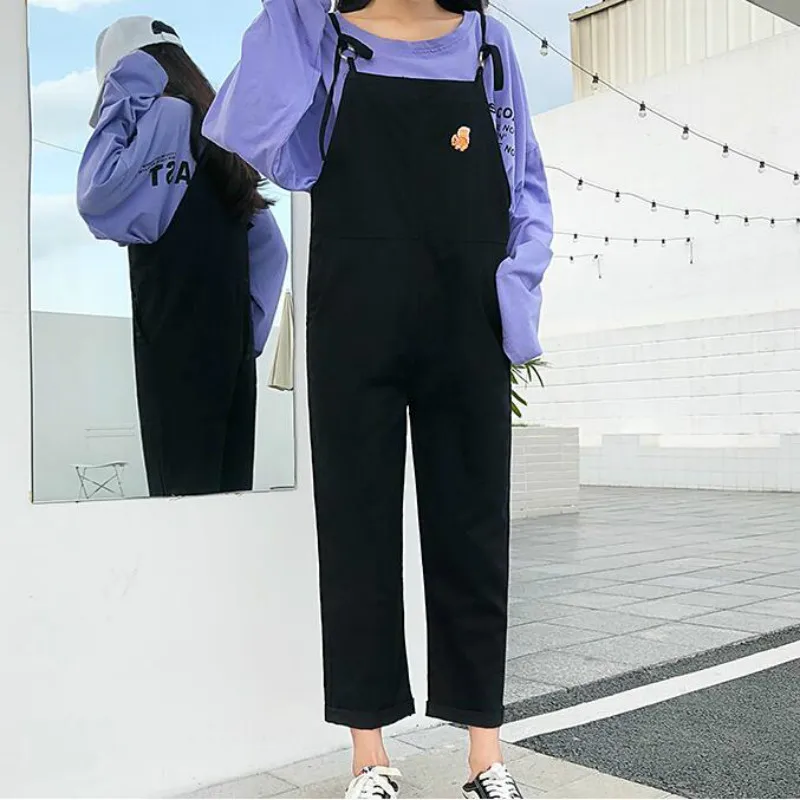 

Jumpsuits Women Ulzzang Harajuku High Waist Loose Large Size Student Casual Thin Korean Style Solid All-match Womens Trousers
