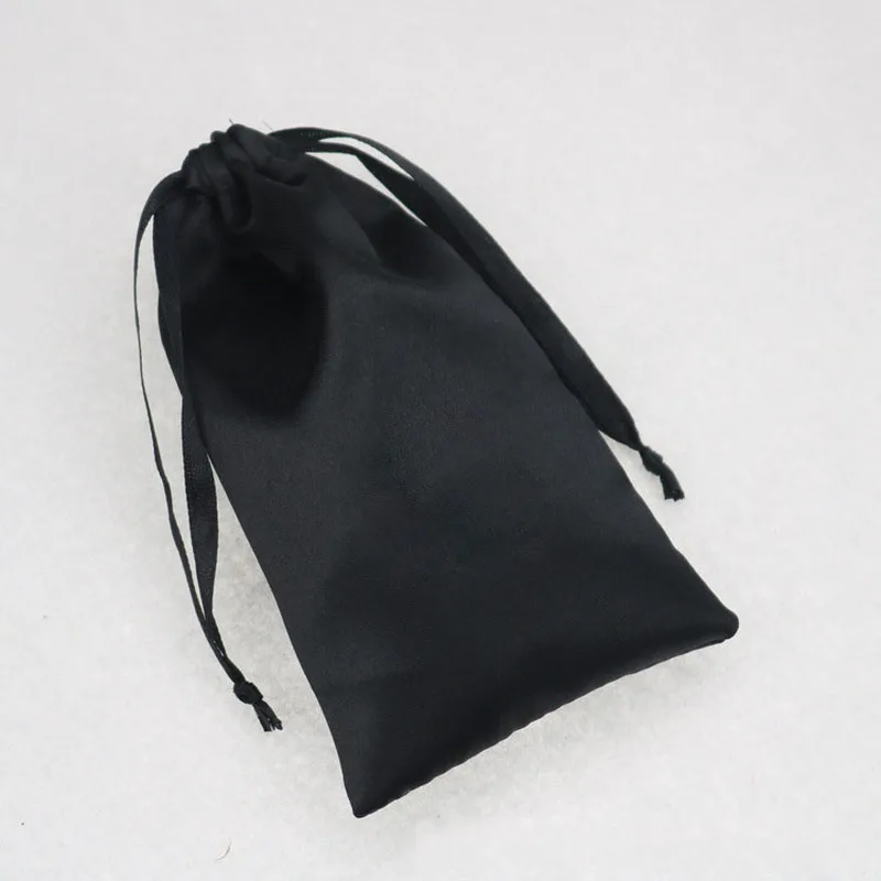 Шелковые подарочные пакетики на шнурке с принтом логотипа для упаковки волос