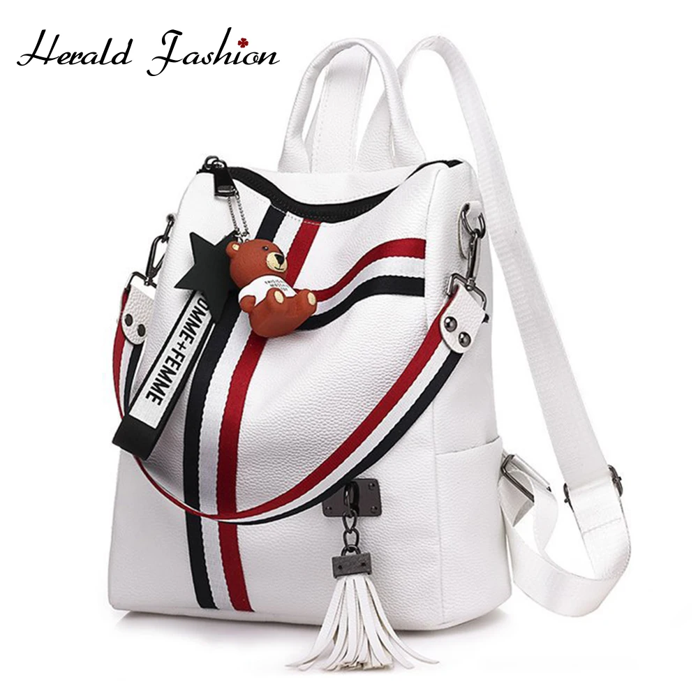 

New Women Backpack Retro Fashion Zipper Ladies Shoulder Bag PU Leather High Quality School Bag Anti-theft Backpacks