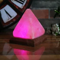 Himalayan Crystal Salt Lamp USB Natural Pyramid Colorful Warm White LED Mineral Salt Lamp Best Gift New Strange Night Light