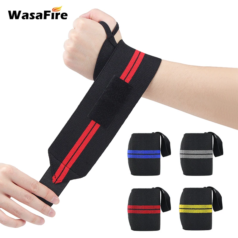 

1 Pair Weightlifting Wrap Wristband Elastic Fitness Padded Wrist Thumb Brace Strap Bandage Power Training Hand Wrap Support