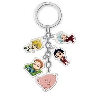 anime acrylic keychain the seven deadly sins two side print car key chain cartoon figure holder best friend keyring gift