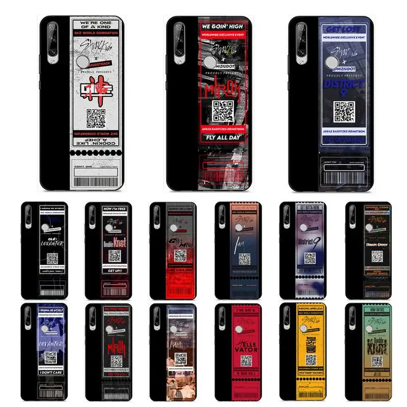 

FHNBLJ Stray Kids Air tickets Design Phone Case for Huawei Y 6 9 7 5 8s prime 2019 2018 enjoy 7 plus