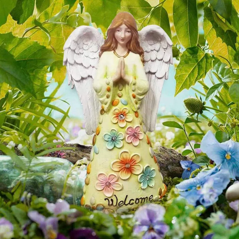 

Европейский ангел, статуя, украшение, солнце, энергия, ангел, искусство, полимерная лампа, светодиодный Ангел, статуя, украшение для сада, анг...