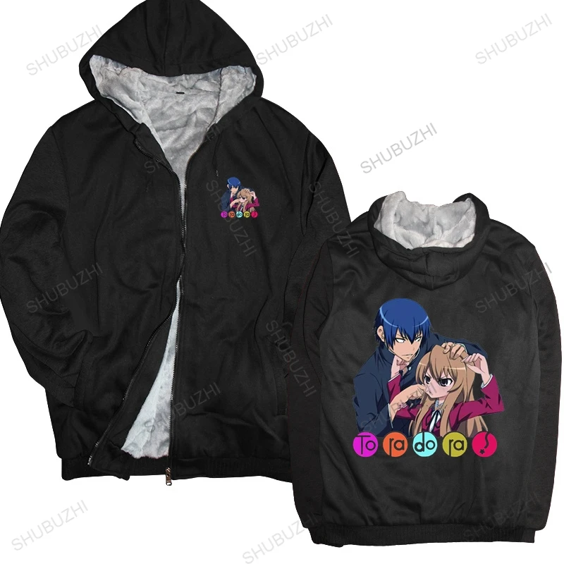 

hoodie Japanese manga Toradora Kawaii street Harajuku coat hoodie men's zipperd winter print fleece jacket hoodie men