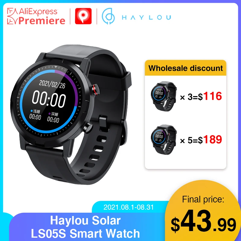 

2021 Смарт-часы Youpin Haylou RT LS05S, новейшая версия, пульсометр, спортивные часы IP68, Водонепроницаемый Фитнес-браслет